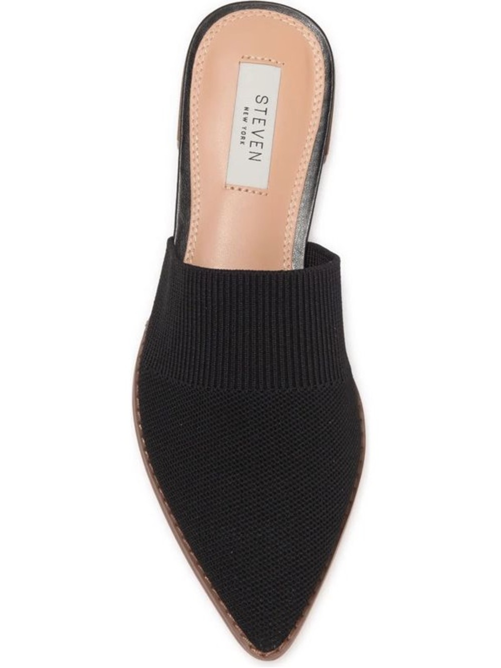 Steven New York Black Valdez Pointed Knit Mule